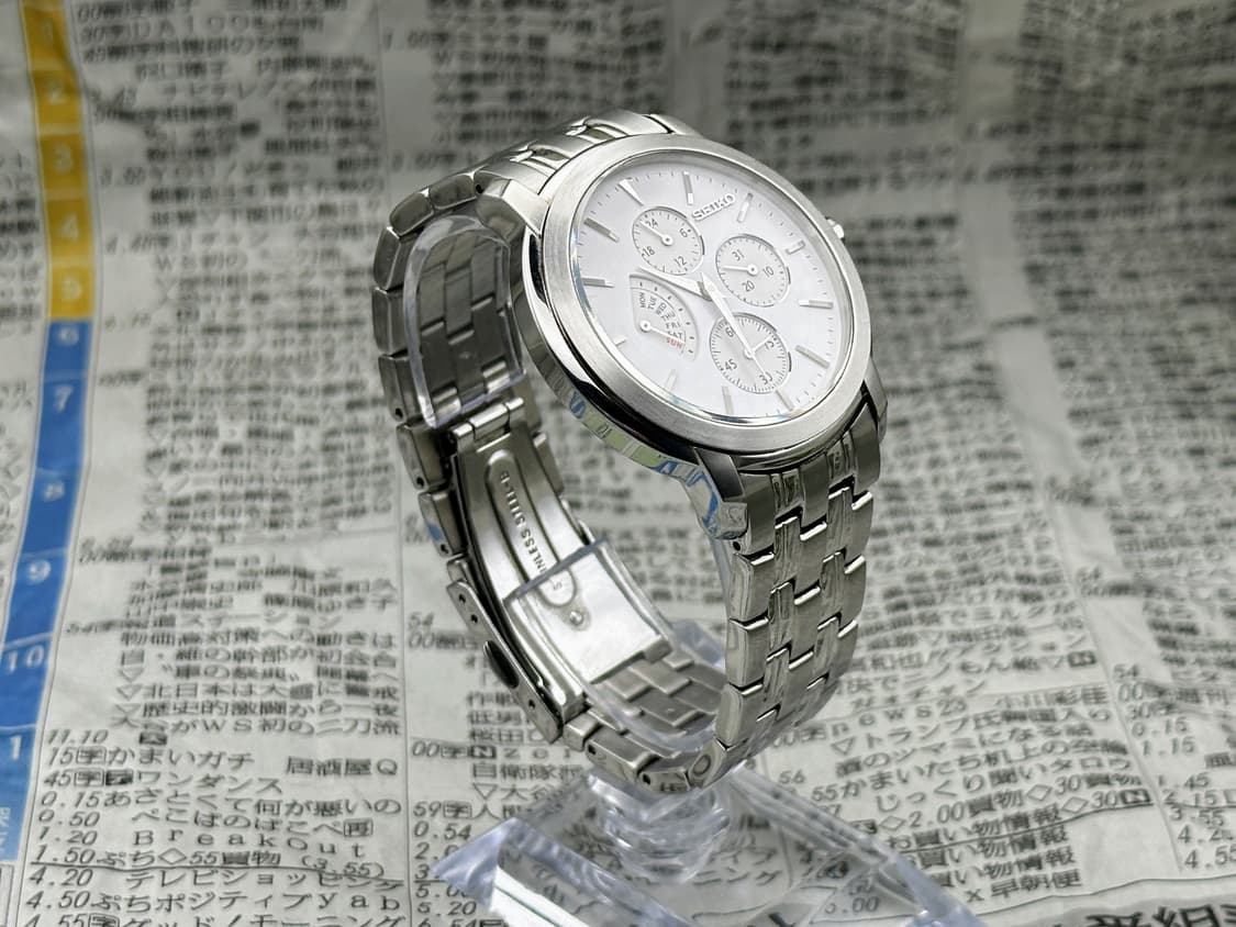 [희귀 모델] 세이코 멀티펑션 쿼츠 화이트실버 SCJF009(상태양호) 상품이미지3