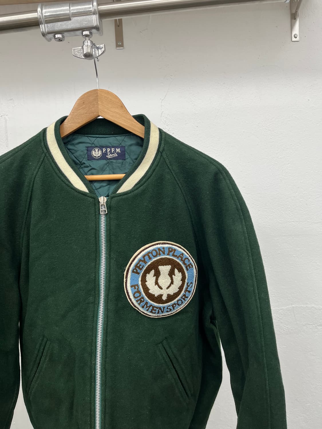 XL) PPFM WOOL GREEN VARSITY JAKCET 상품이미지3