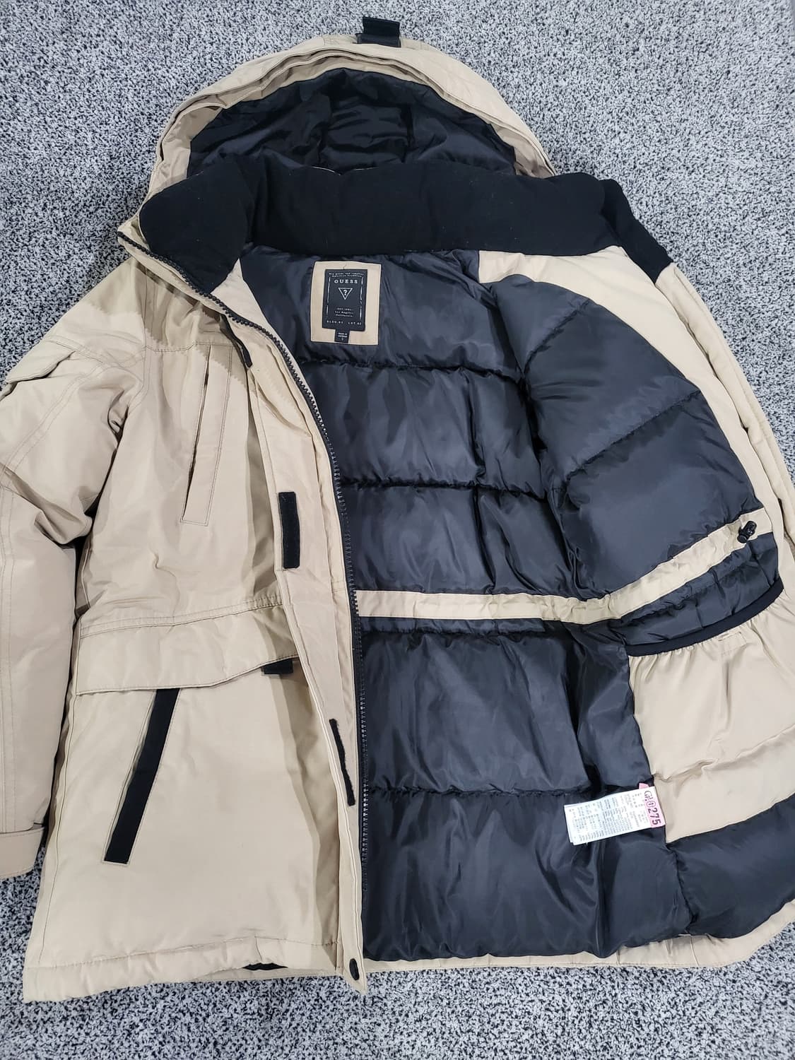 게스(GUESS) 베이지 후드 패딩 자켓 상품이미지2