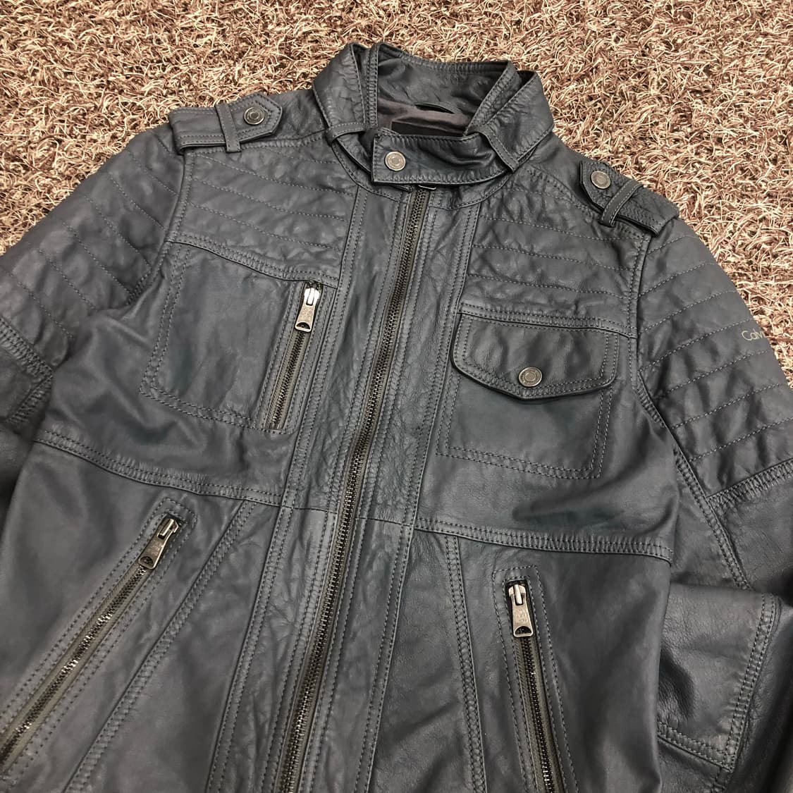 캘빈클라인 양가죽 바이커 레더 가죽 라이더 자켓  상품이미지2