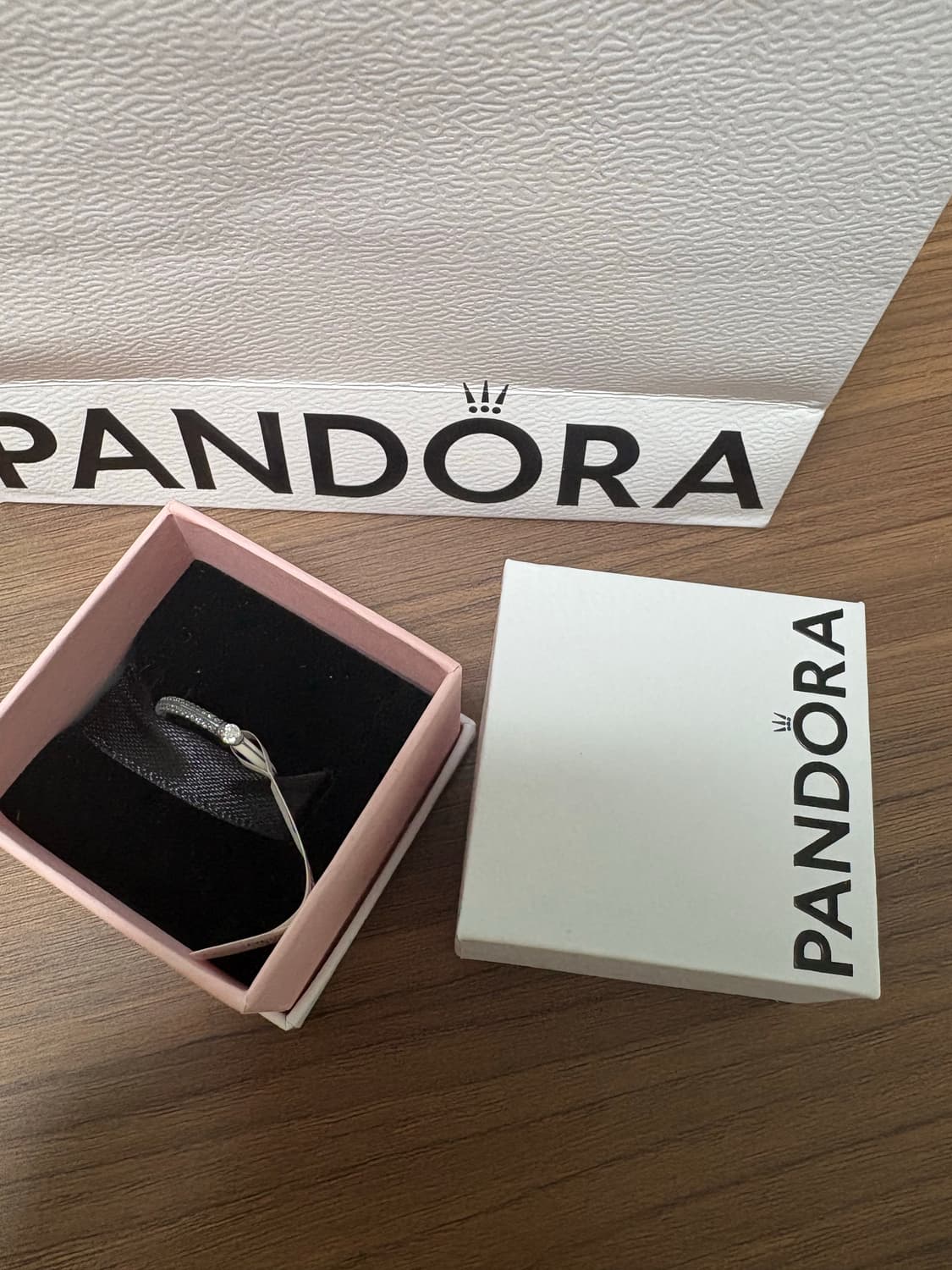 판도라 미 파베 & 화이트 듀얼 링 48사이즈 새제품 상품이미지1