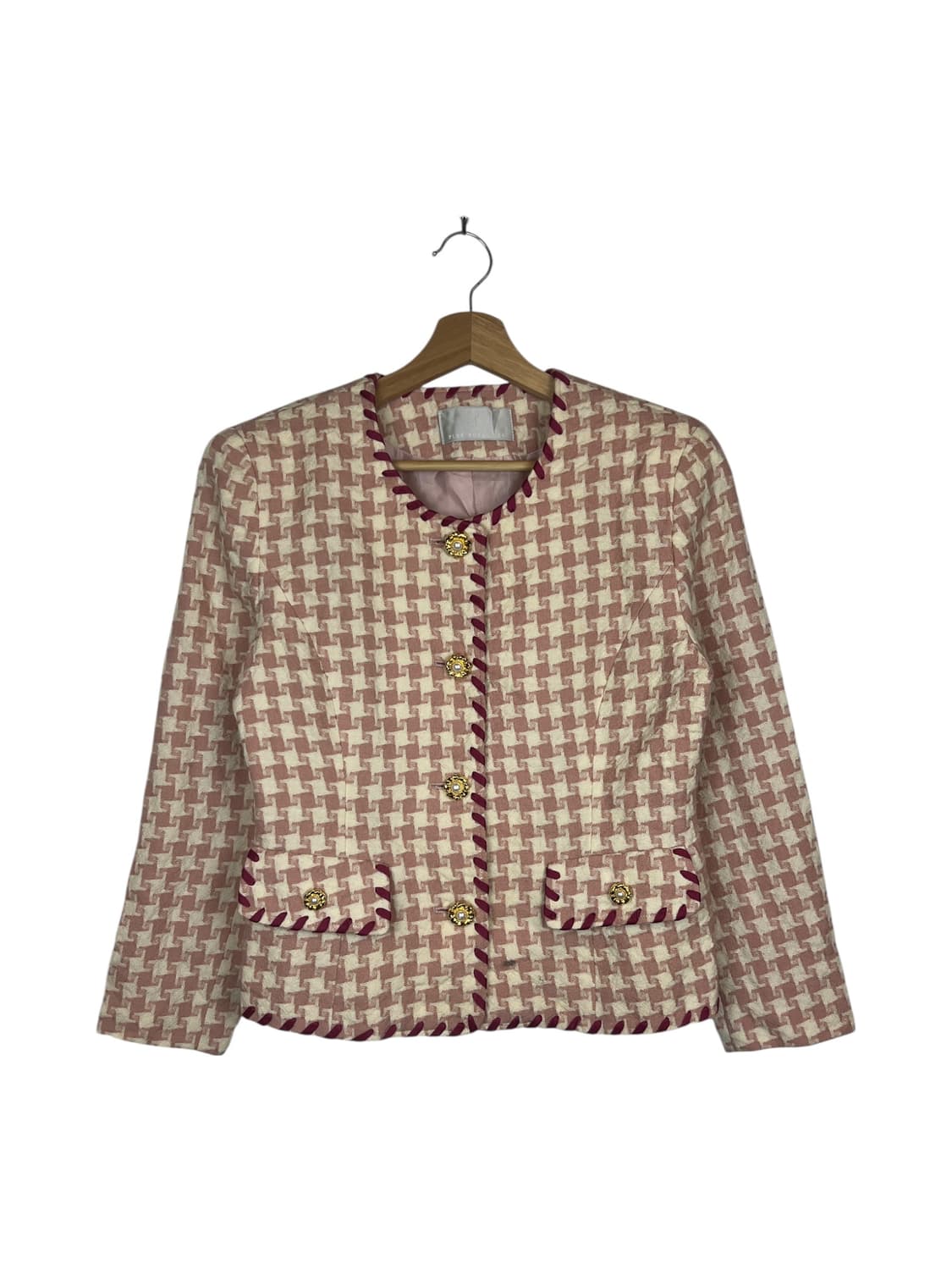 PLUR BURROWER 하운드투스 트위드 자켓 OS 상품이미지1