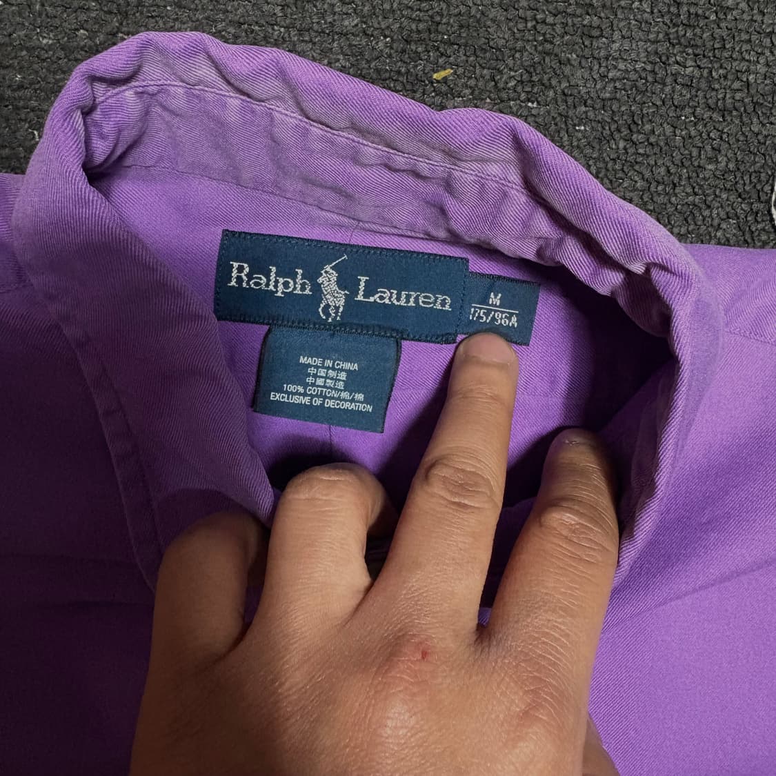 폴로 단색 솔리드 퍼플 셔츠 M 상품이미지5