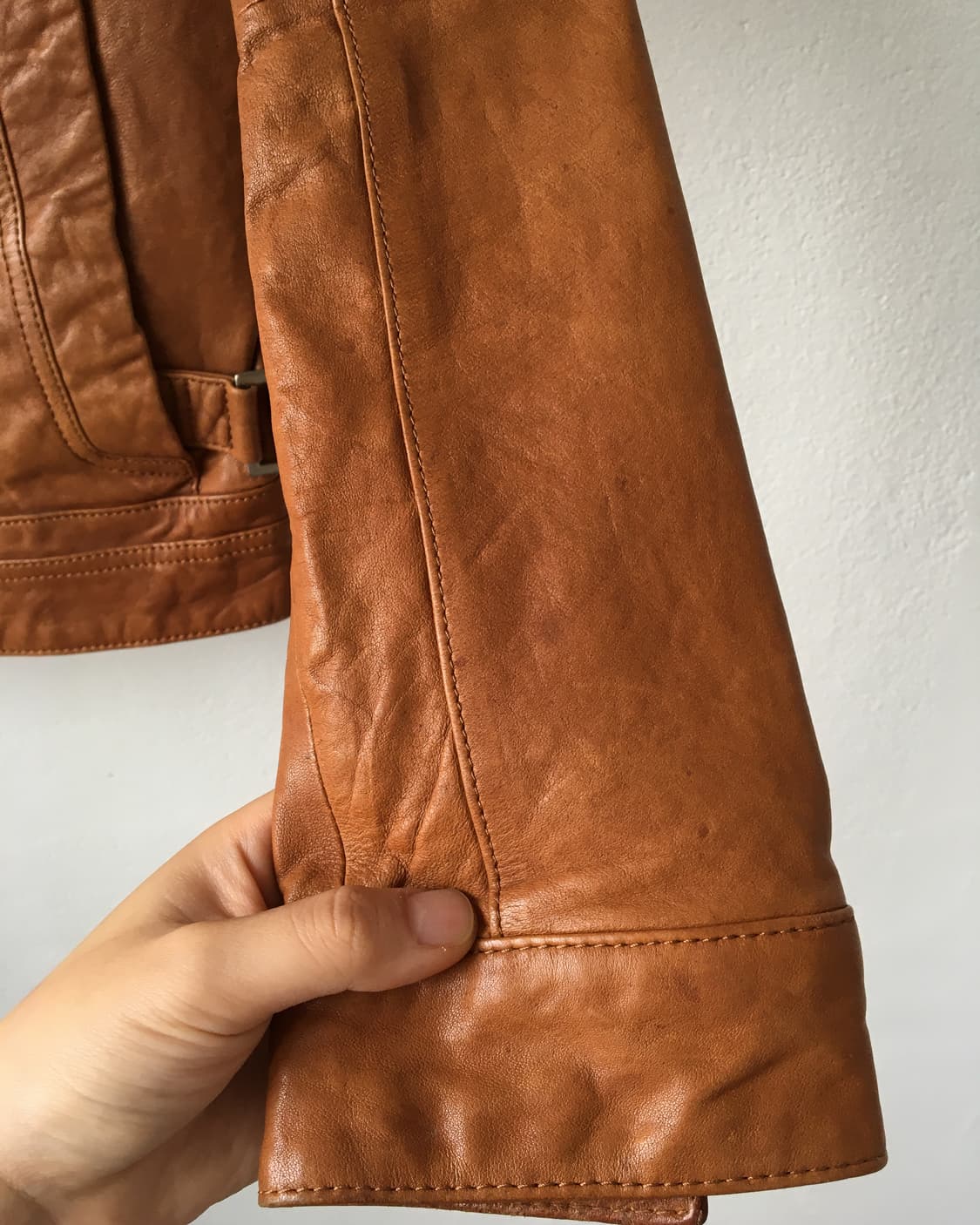 High neck leather jacket 상품이미지5