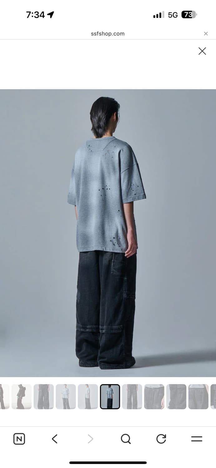 준지 데님 퍼커링 팬츠 44 사이즈 판매 상품이미지4