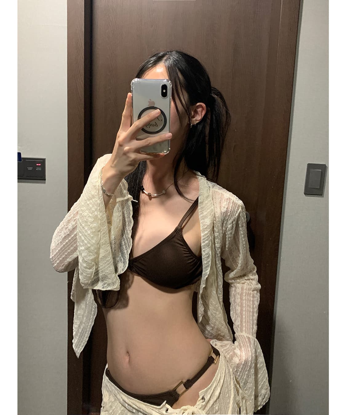 새상품) 4pcs 에스닉 커버업 비키니 L 상품이미지4