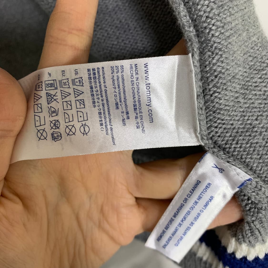 타미힐피거 반 하이넥 그레이 니트 집업 가디건 빈티지 남성 S 남녀공용 상품이미지5