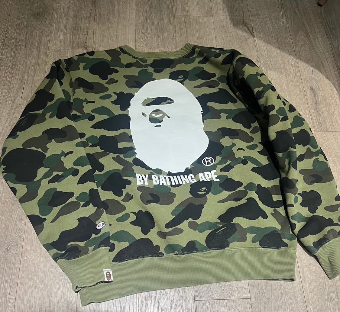 Bape x Champion 녹계 크루넥 상품이미지1