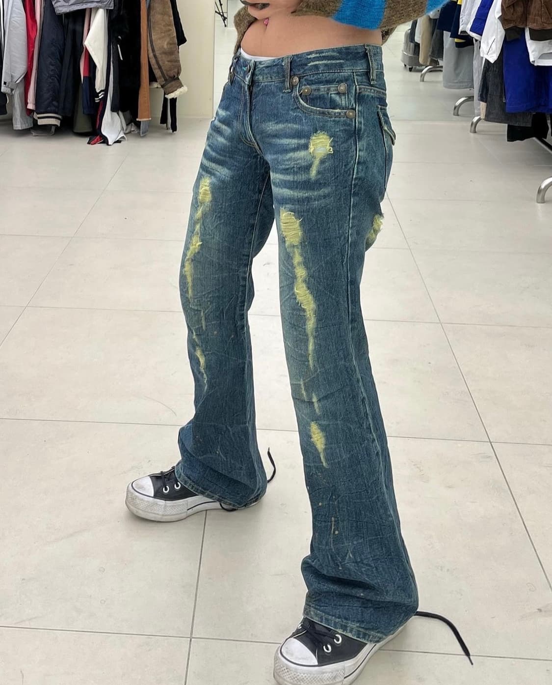 빈티지 y2k 워싱데님부츠컷팬츠 상품이미지7