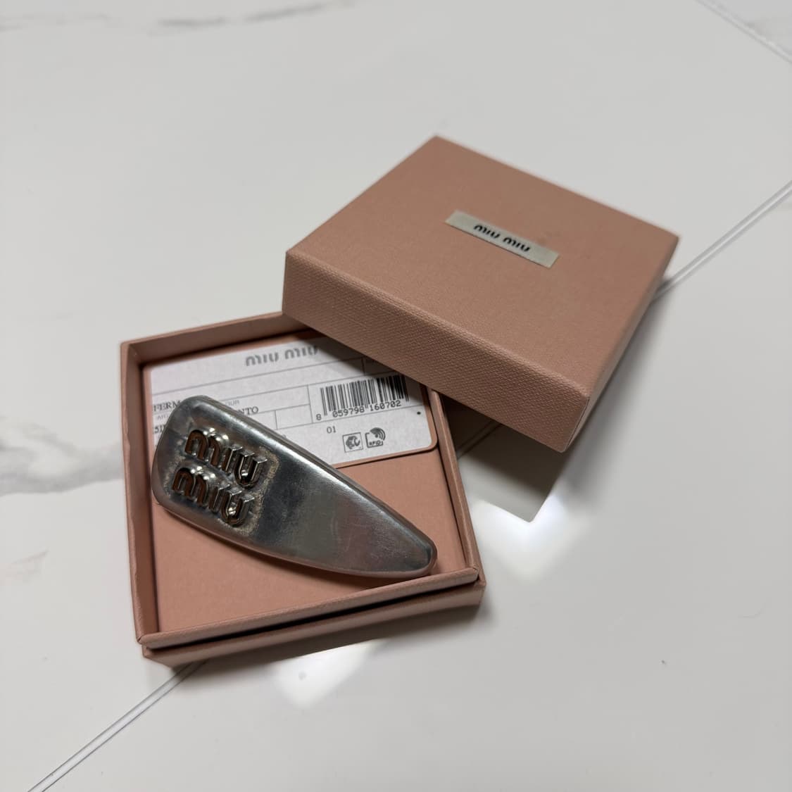 미우미우 실버 메탈 헤어핀 상품이미지1