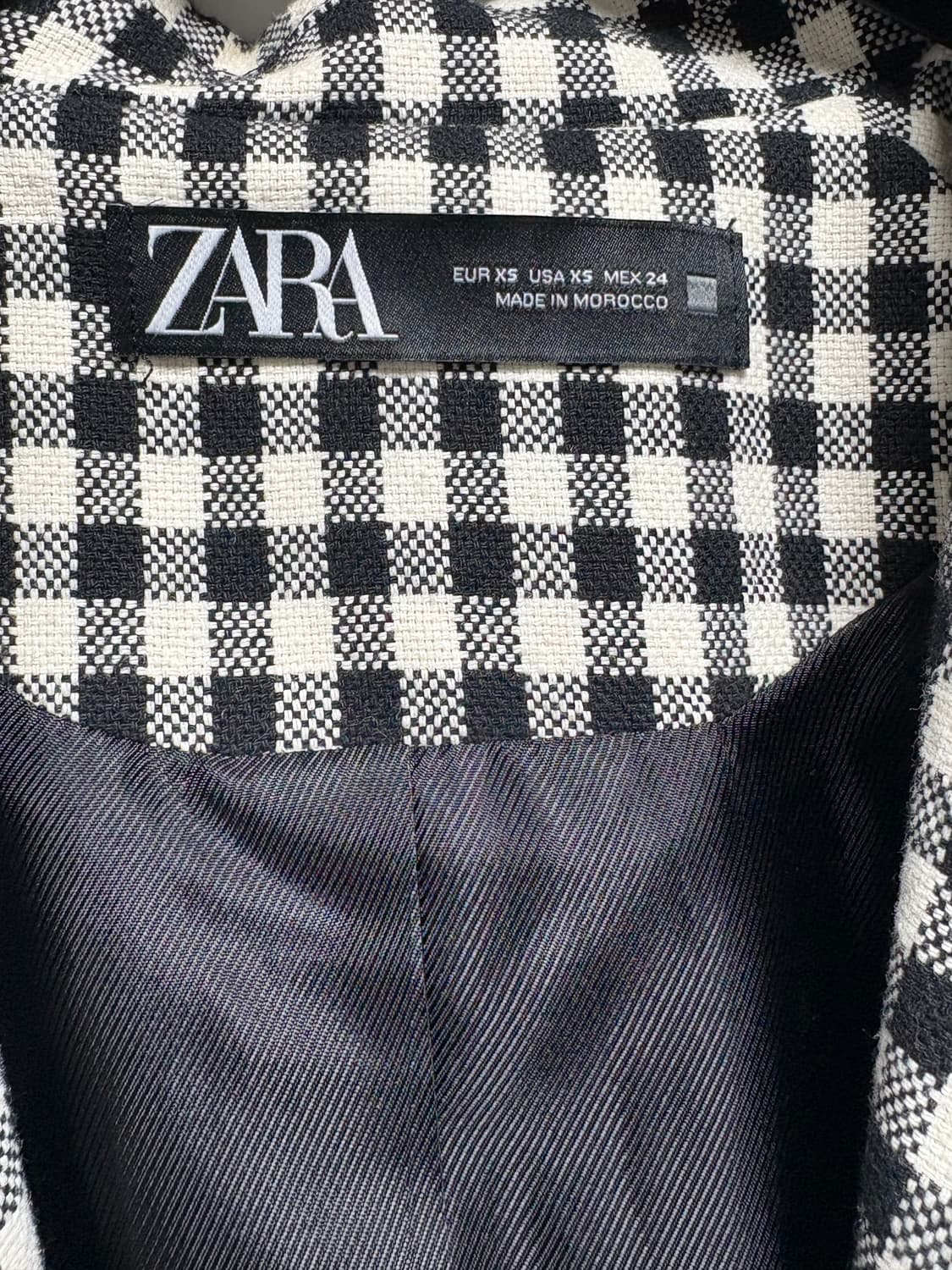 자라 체크 크롭 자켓 상품이미지3