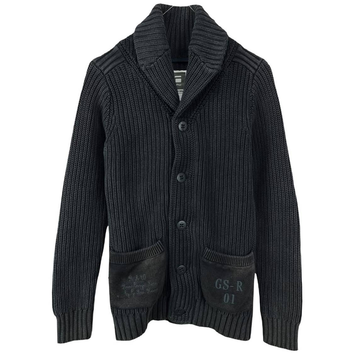 [지스타 로우] 빈티지 가공 슬림핏 숄카라 니트 가디건 M19928 상품이미지2