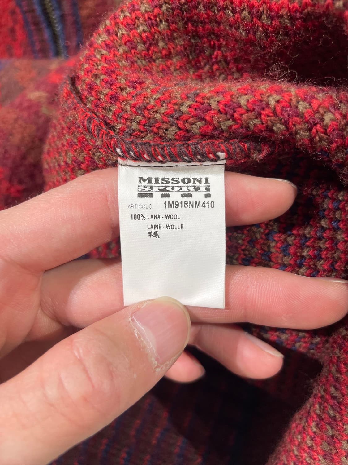 미쏘니 스포츠 레드 캐스케이드 니트 집업 자켓 상품이미지9