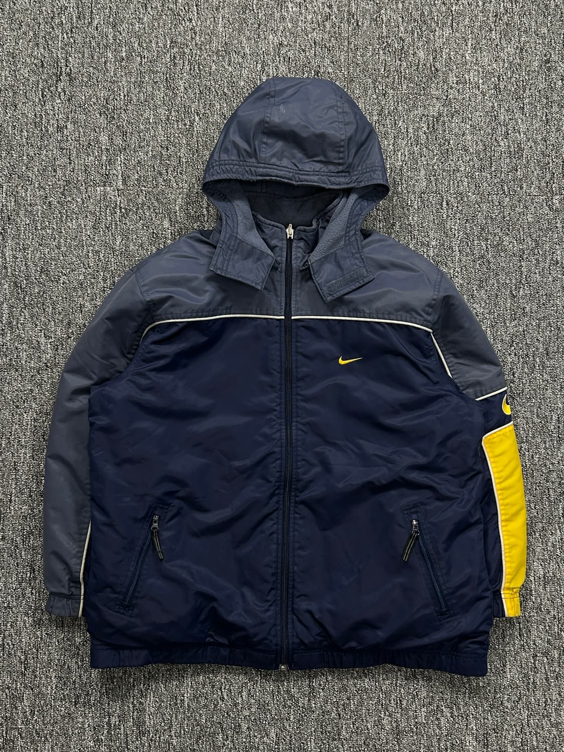 나이키 90‘s 네이비 옐로우 리버시블 플리스 바람막이 자켓 L   상품이미지4