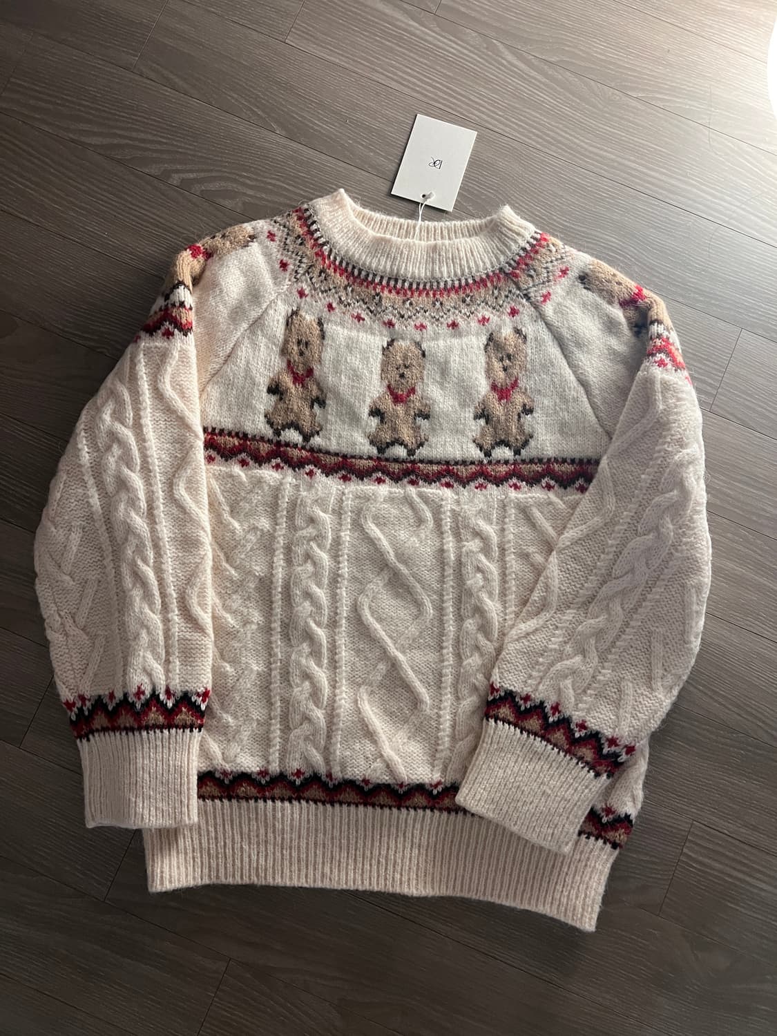 새상품 메이비베이비 디어리스트 크리스마스 테디 곰아지 니트 스웨터 상품이미지2