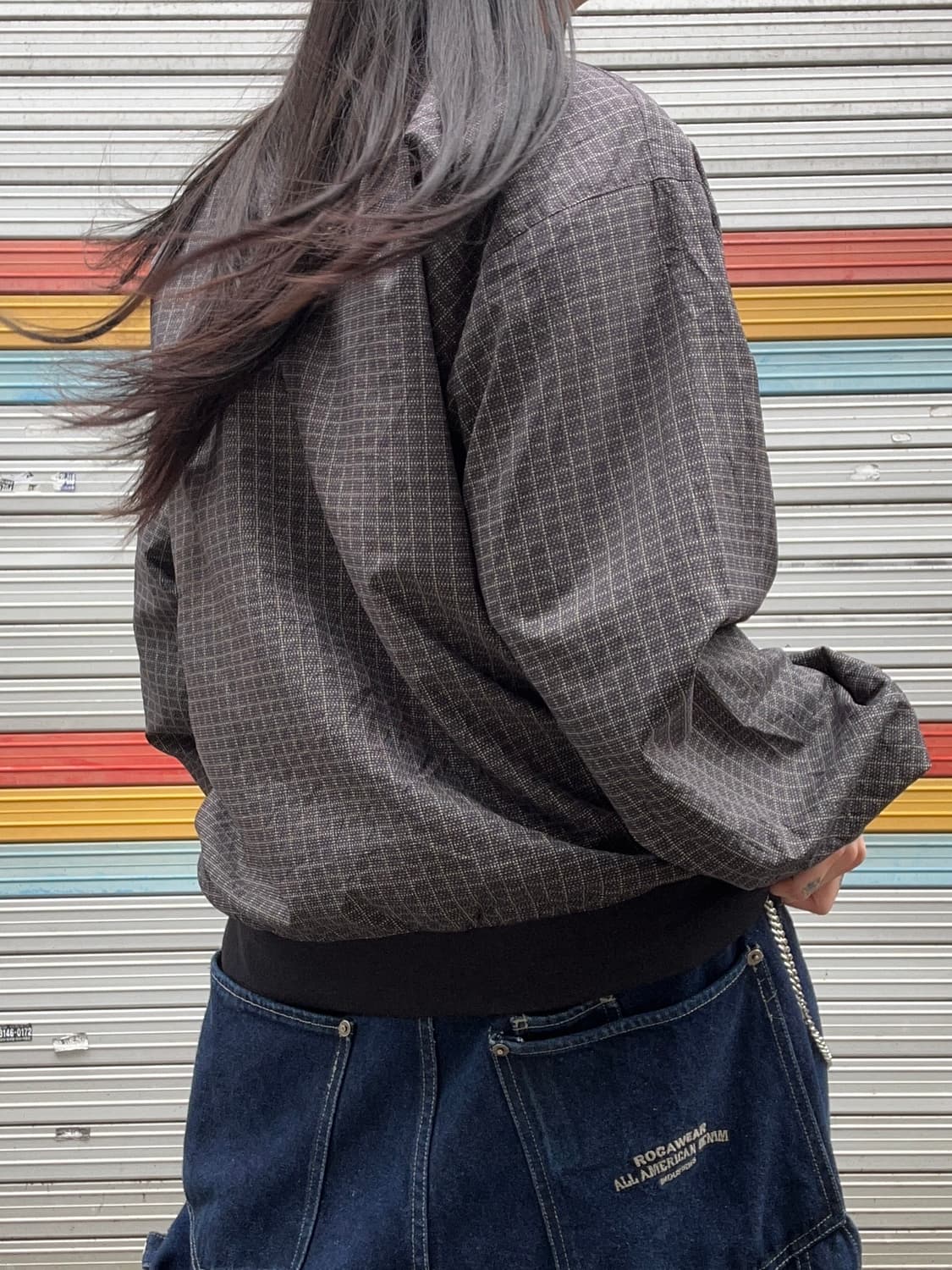 90s NIKE 올드스쿨 체크블랙 웜업 상품이미지2