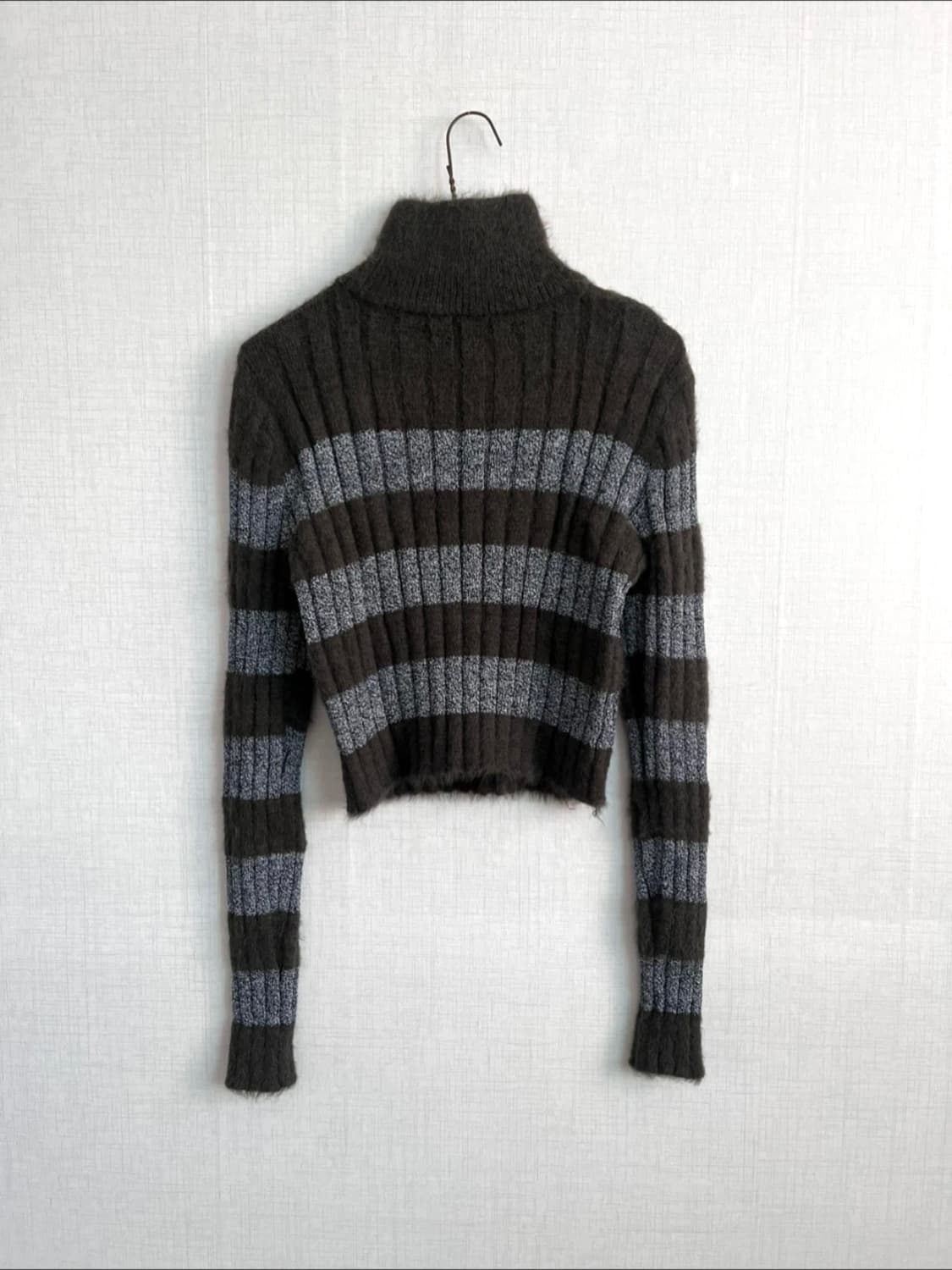 단가라 사선 집업 가디건 상품이미지2