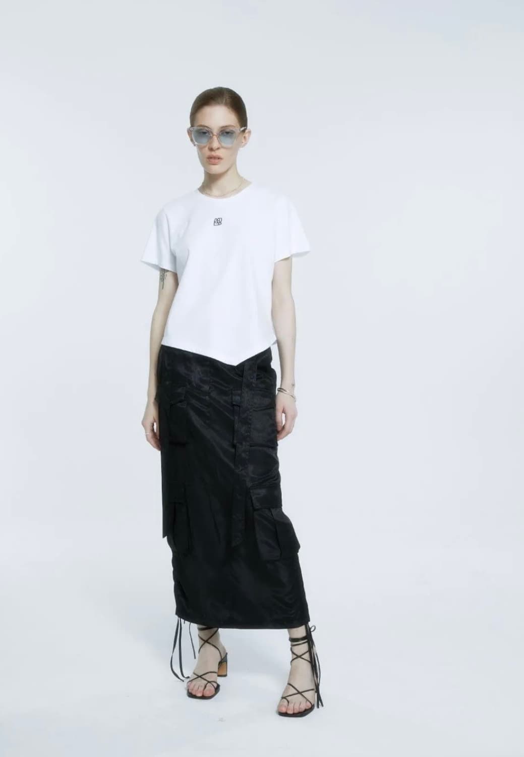 뮤제 세틴 카고 롱스커트 상품이미지1