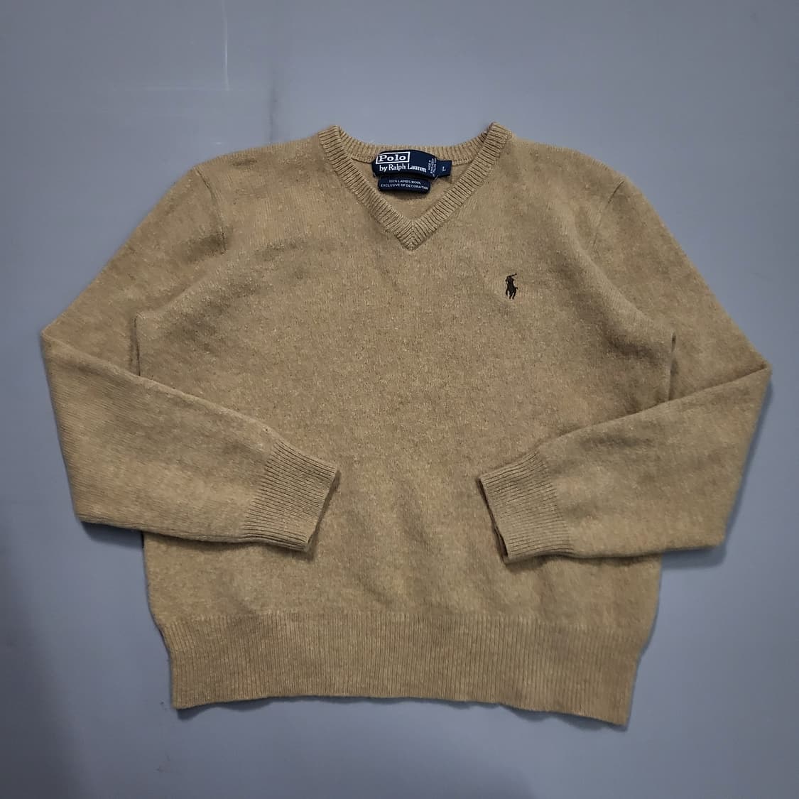 폴로 랄프로렌 램스울 브이넥 니트 L 상품이미지1