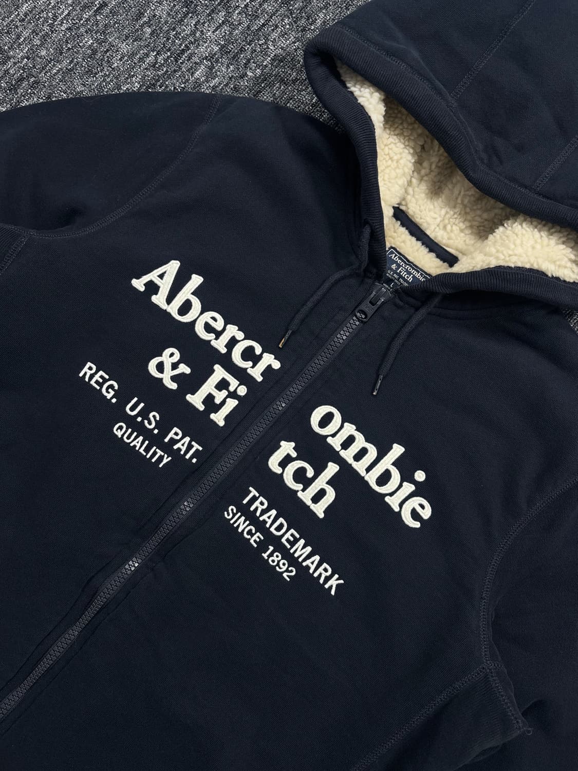 아베크롬비 양털 네이비 후드집업 상품이미지5