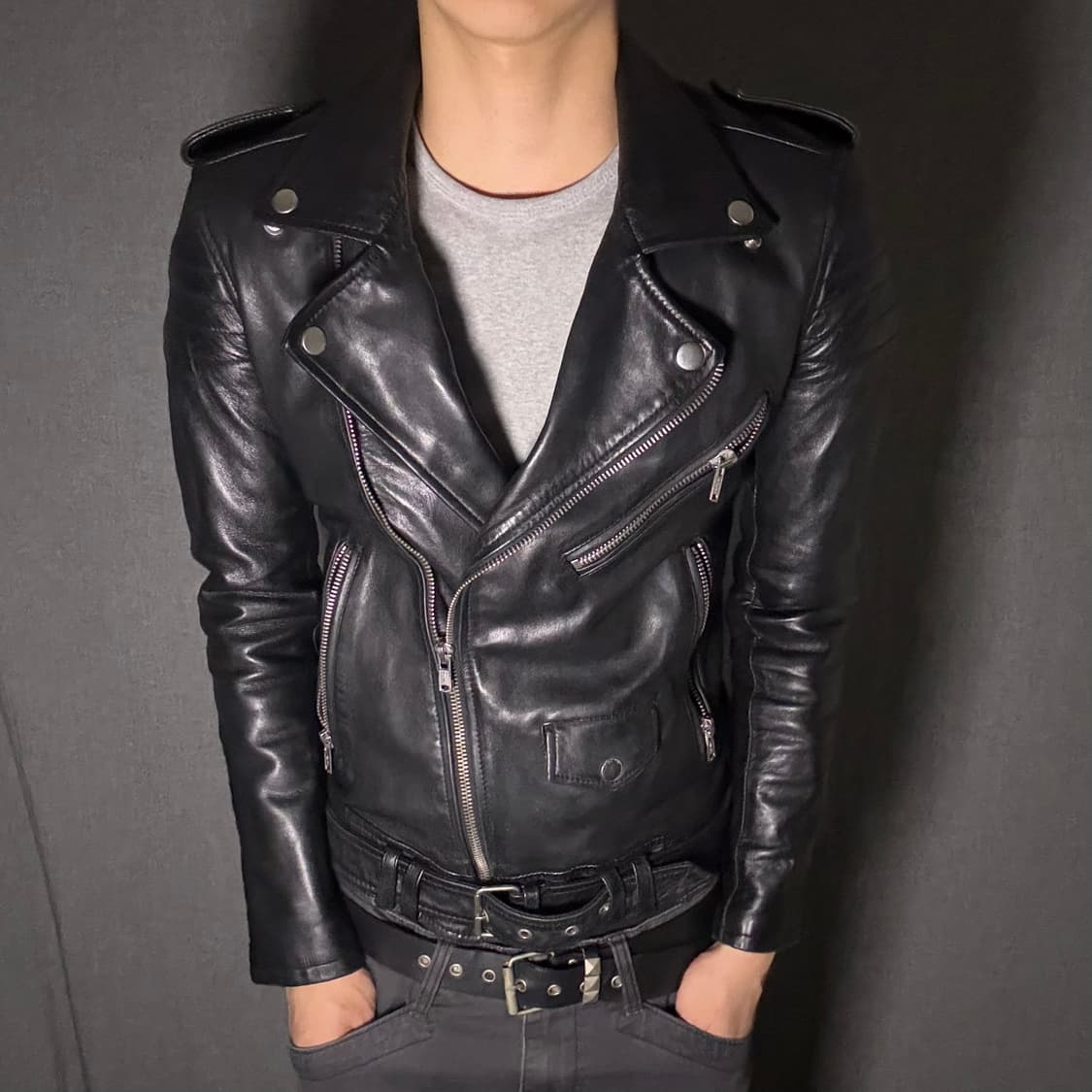 BLK lamb skin rider jacket 상품이미지2