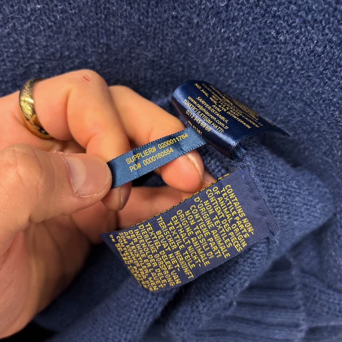 신형라벨 폴로 랄프로렌 청키립 코튼니트 하프집업 딥블루 N923 상품이미지9