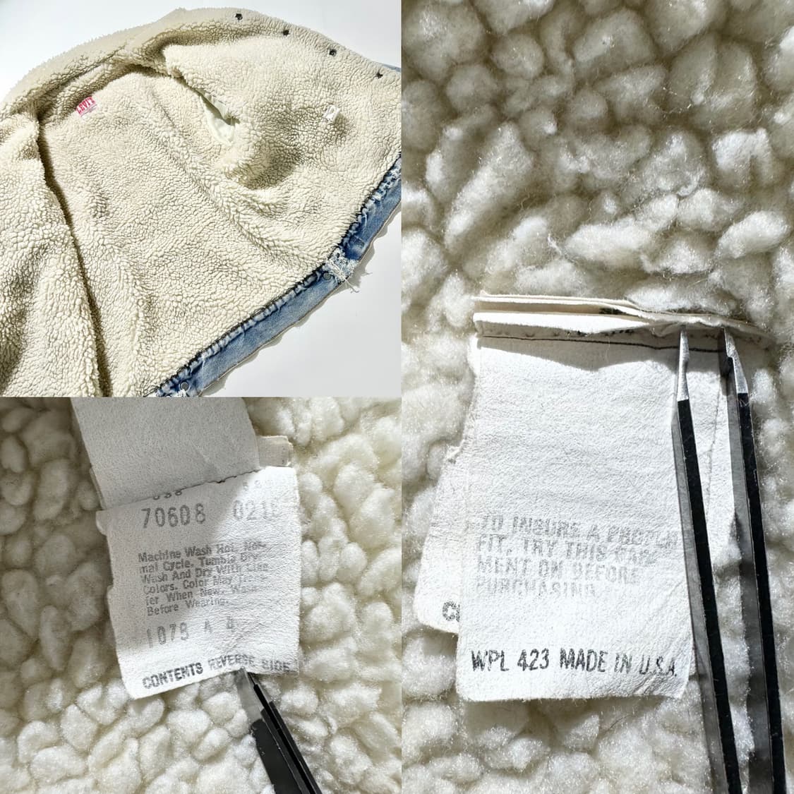 70‘s USA 리바이스 쉐르파 데님 트러커 자켓 상품이미지10