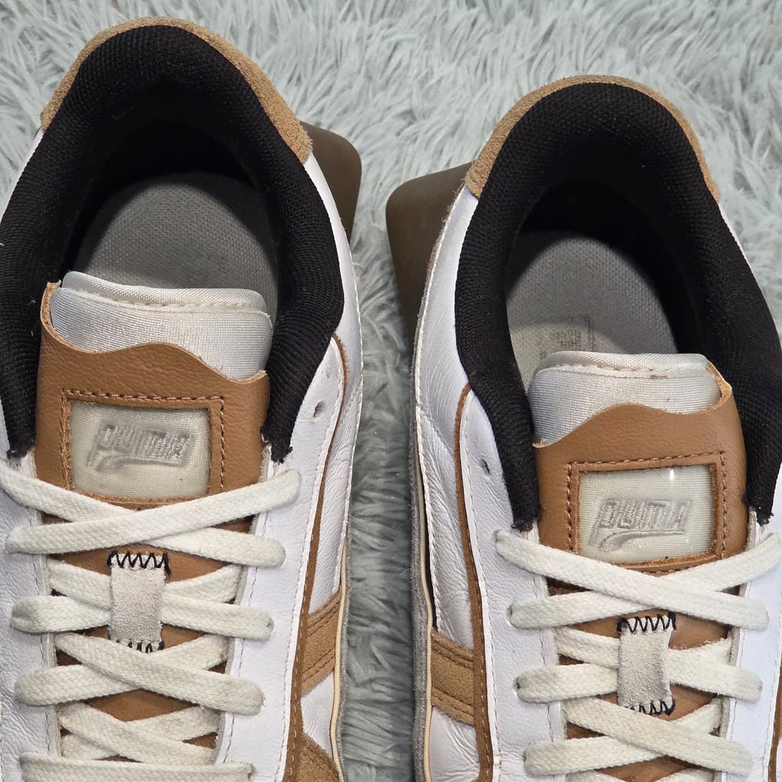 6q-25:푸마 폼스트리트 레트로 스니커즈 화이트/브라운 (26cm) 상품이미지6