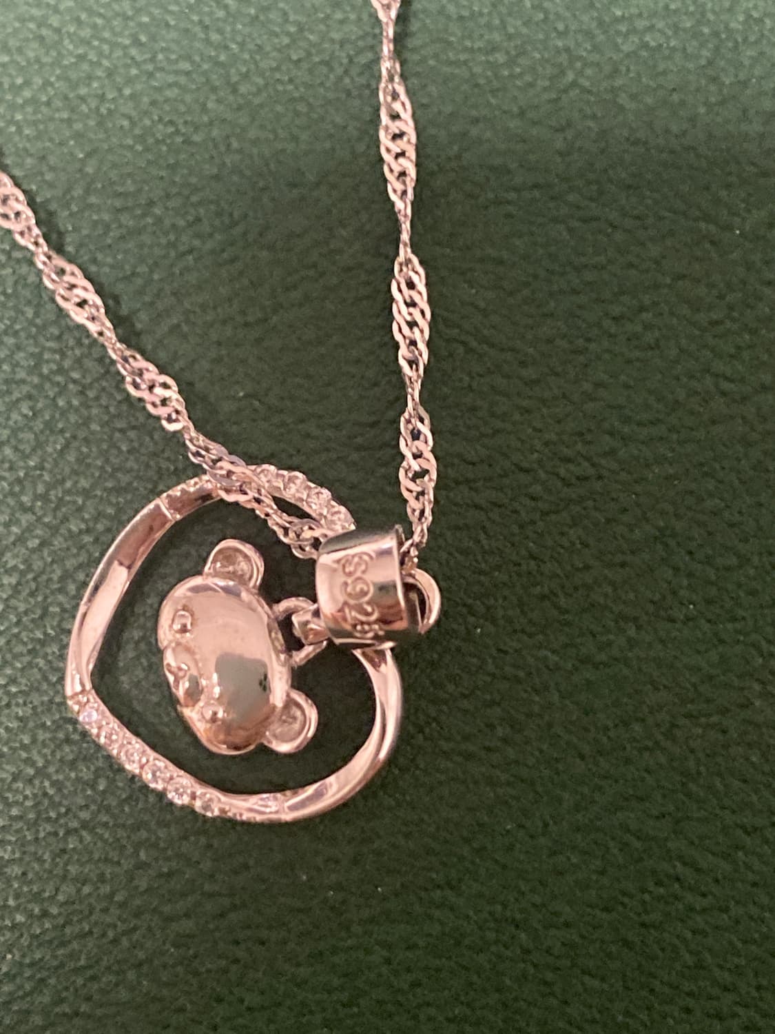 하트 곰돌이 목걸이 S925 실버 상품이미지3