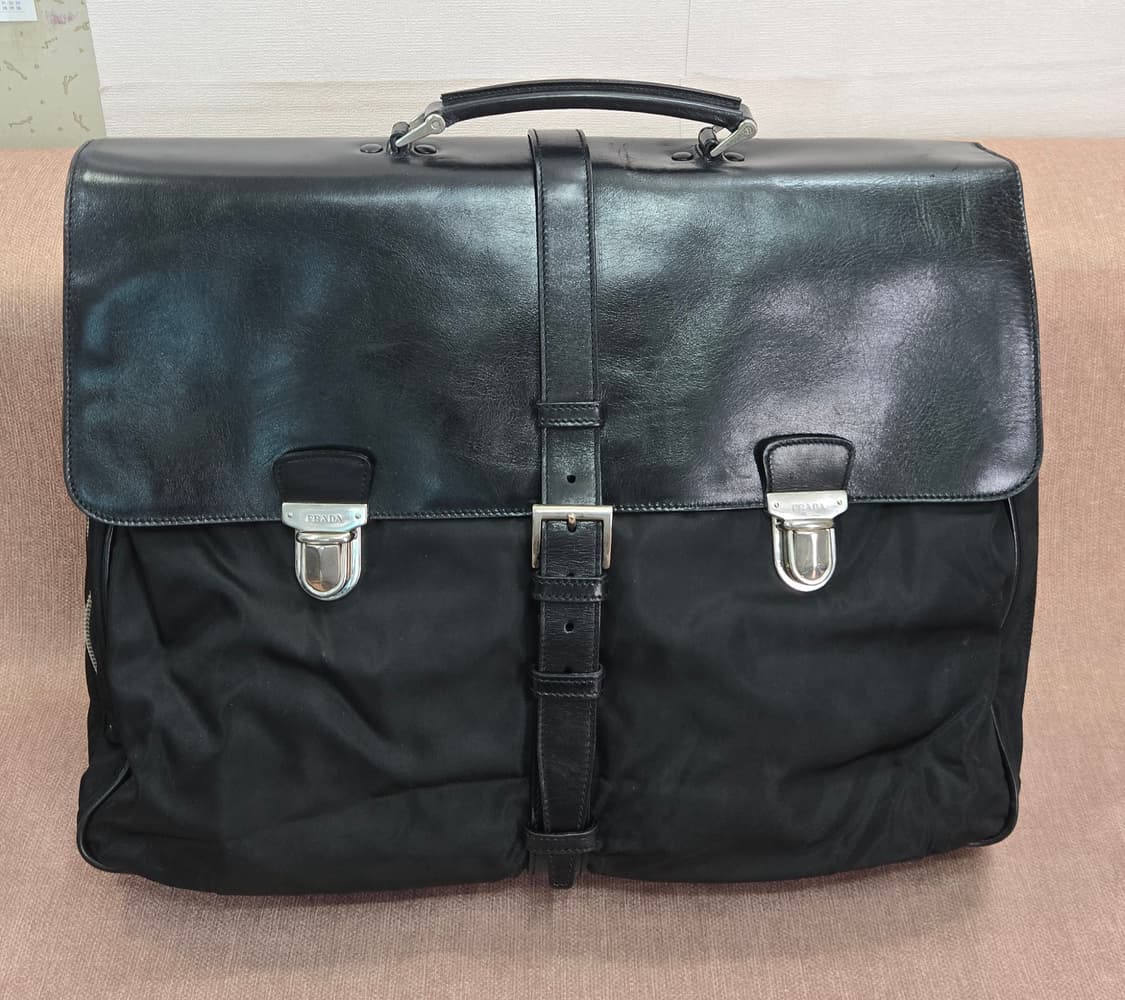 [정품/빈티지] 프라다 테수토 비텔로 브리프케이스 V122 (NERO) 상품이미지1