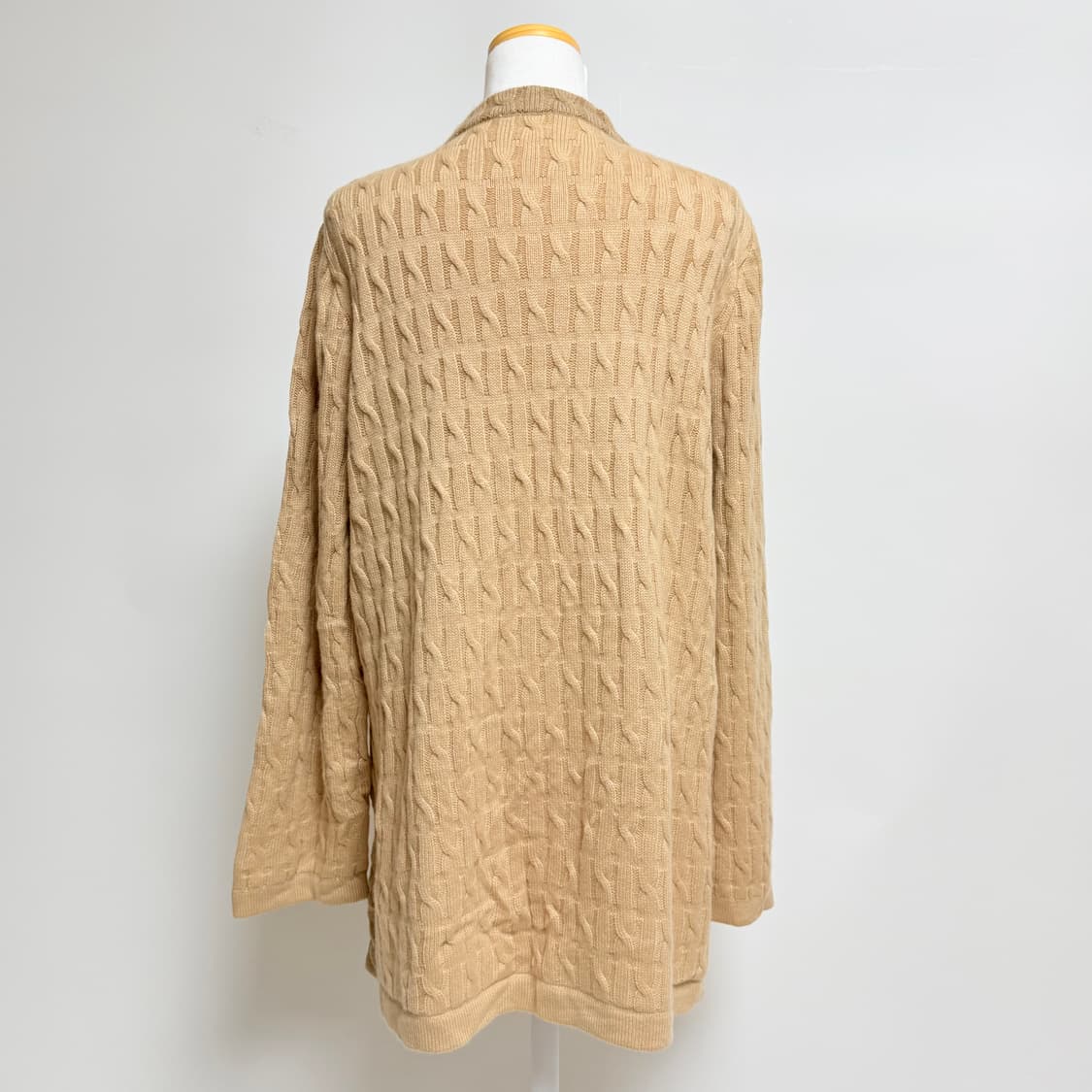 [캐시미어 100%] 케이블 투톤 배색 니트 가디건 상품이미지3