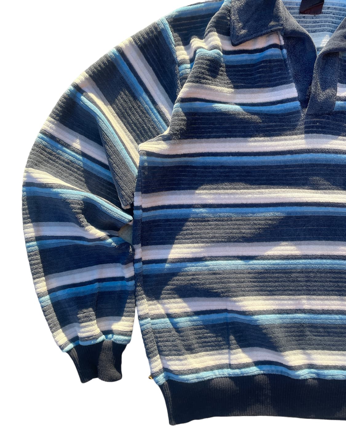 70’s blue stripe pile shirts 상품이미지5