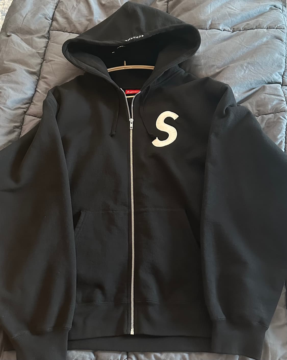 슈프림 S로고 후드집업 블랙 XL 실착1회 상품이미지1