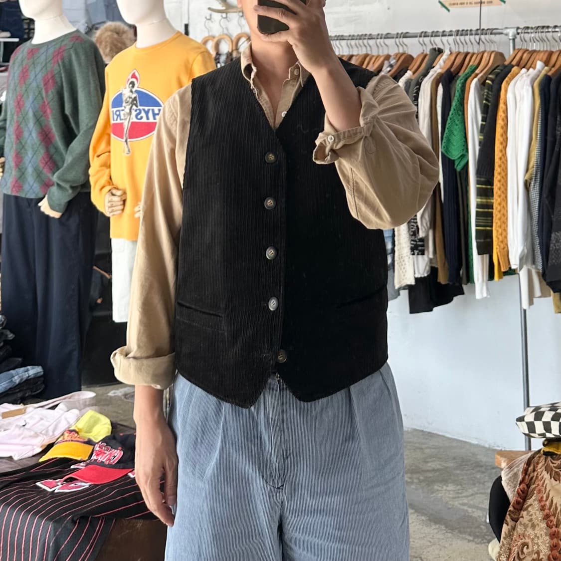 (착용컷) SPINASH HOMME 코듀로이 베스트 (남성용 100) 상품이미지3