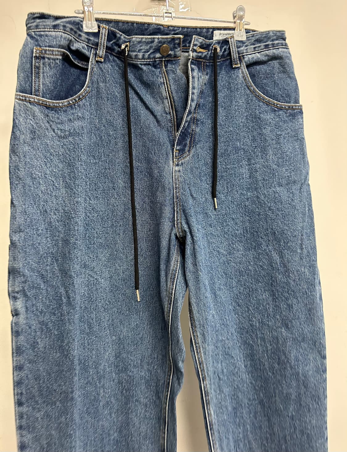 비에스래빗 블루 데님 끈 조거팬 XL 상품이미지2
