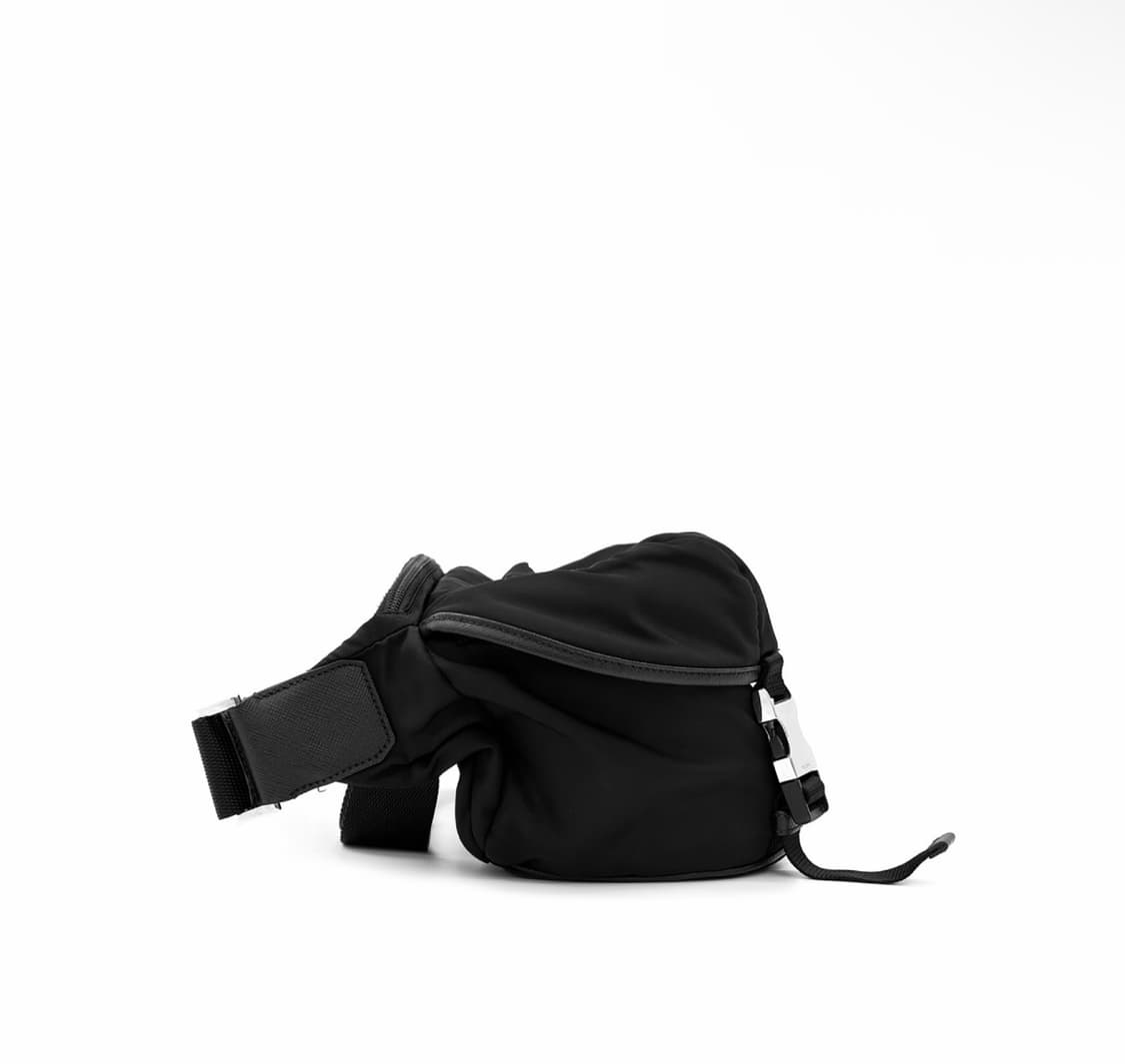 [M] 프라다 남성 리나일론 사피아노 바이커백 크로스백 미디움 블랙 상품이미지5