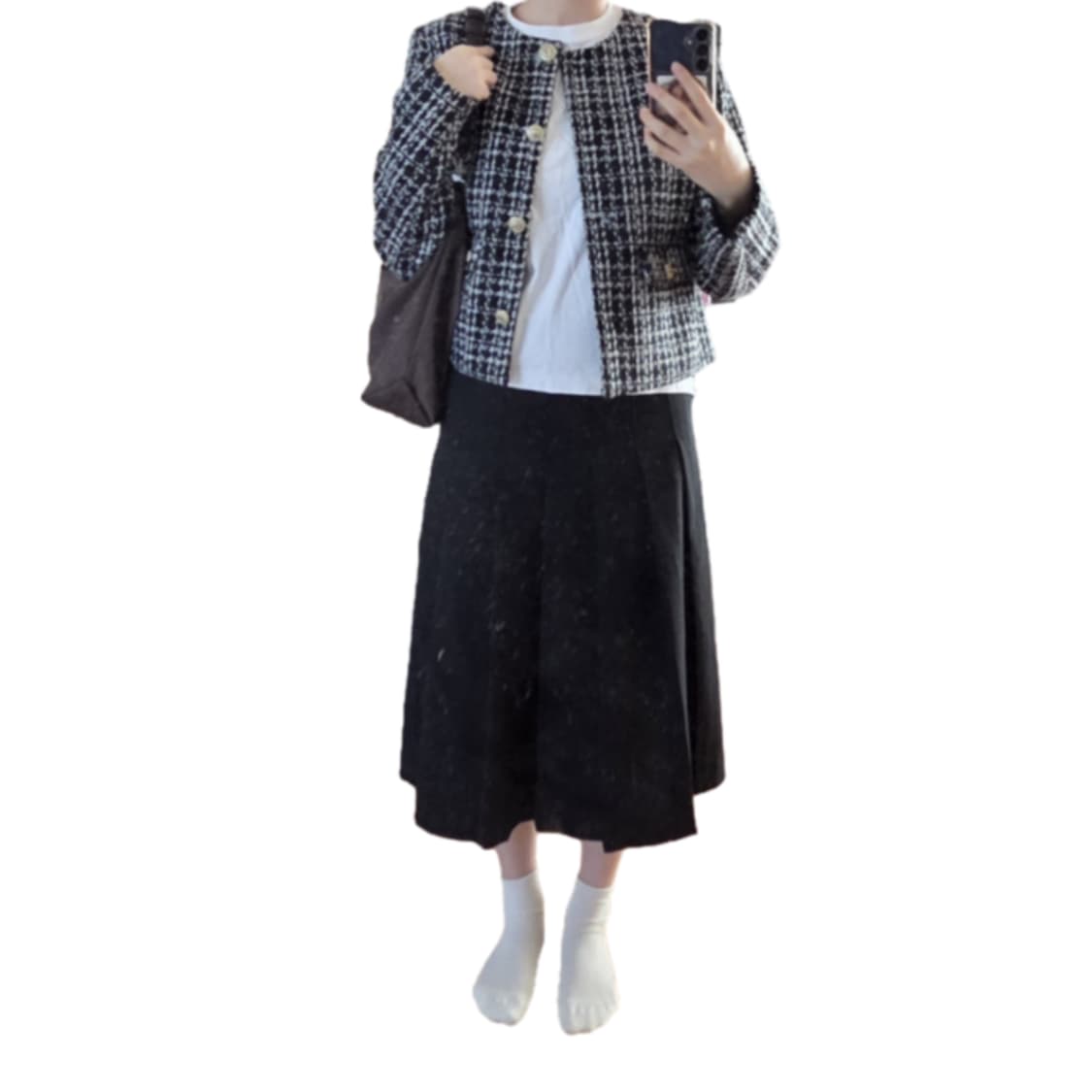 게스 블랙화이트 트위드 자켓 상품이미지5