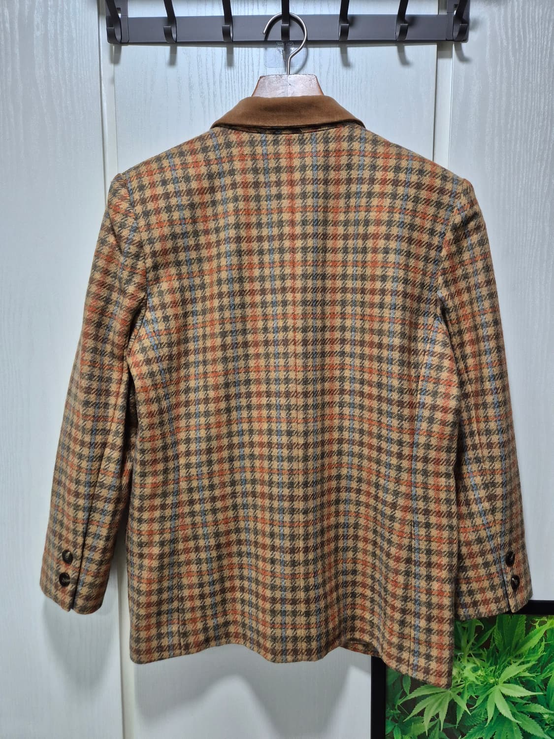 체크 패턴 더블 버튼 자켓 브라운 상품이미지10