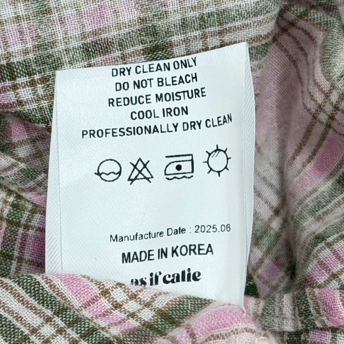 애즈이프캘리 더티 워싱 오버핏 체크 셔츠 남방 핑크 상품이미지6