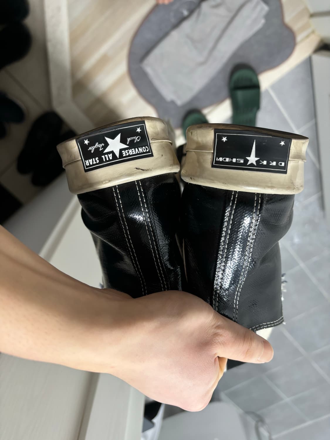 컨버스 다크쉐도우 터보다크 척 70 하이 블랙 래커드 데님 상품이미지3