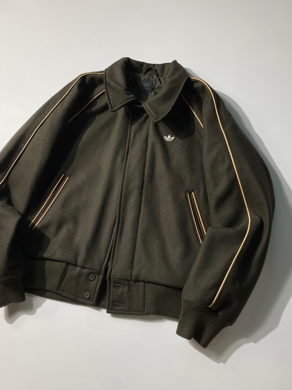 [S] 00s Adidas 아디다스 오리지널 카키 울 블루종 자켓 상품이미지2