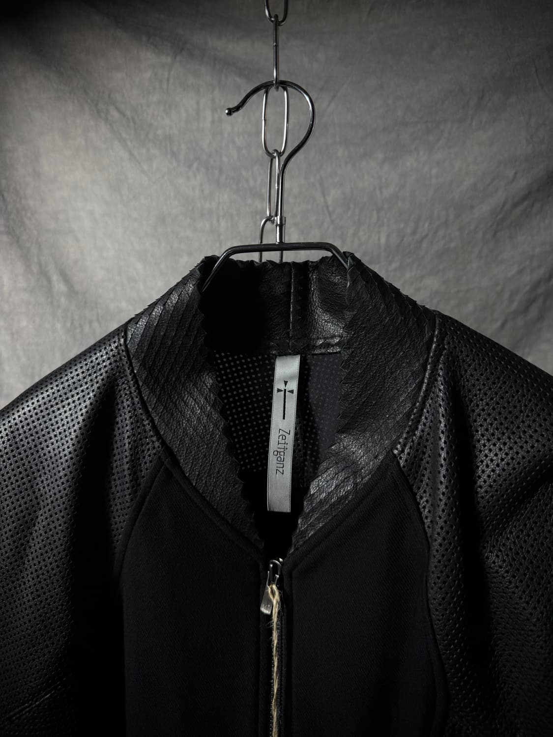 Zeitganz Mesh Leather Hybrid Jacket  상품이미지4