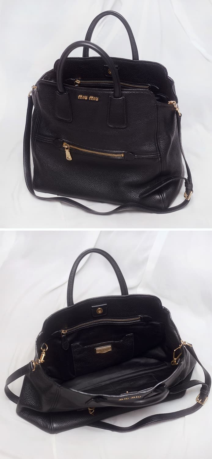 미우미우 (miu miu) 비텔로 카리브 금장 블랙 2웨이 빅토트.숄더백 상품이미지4