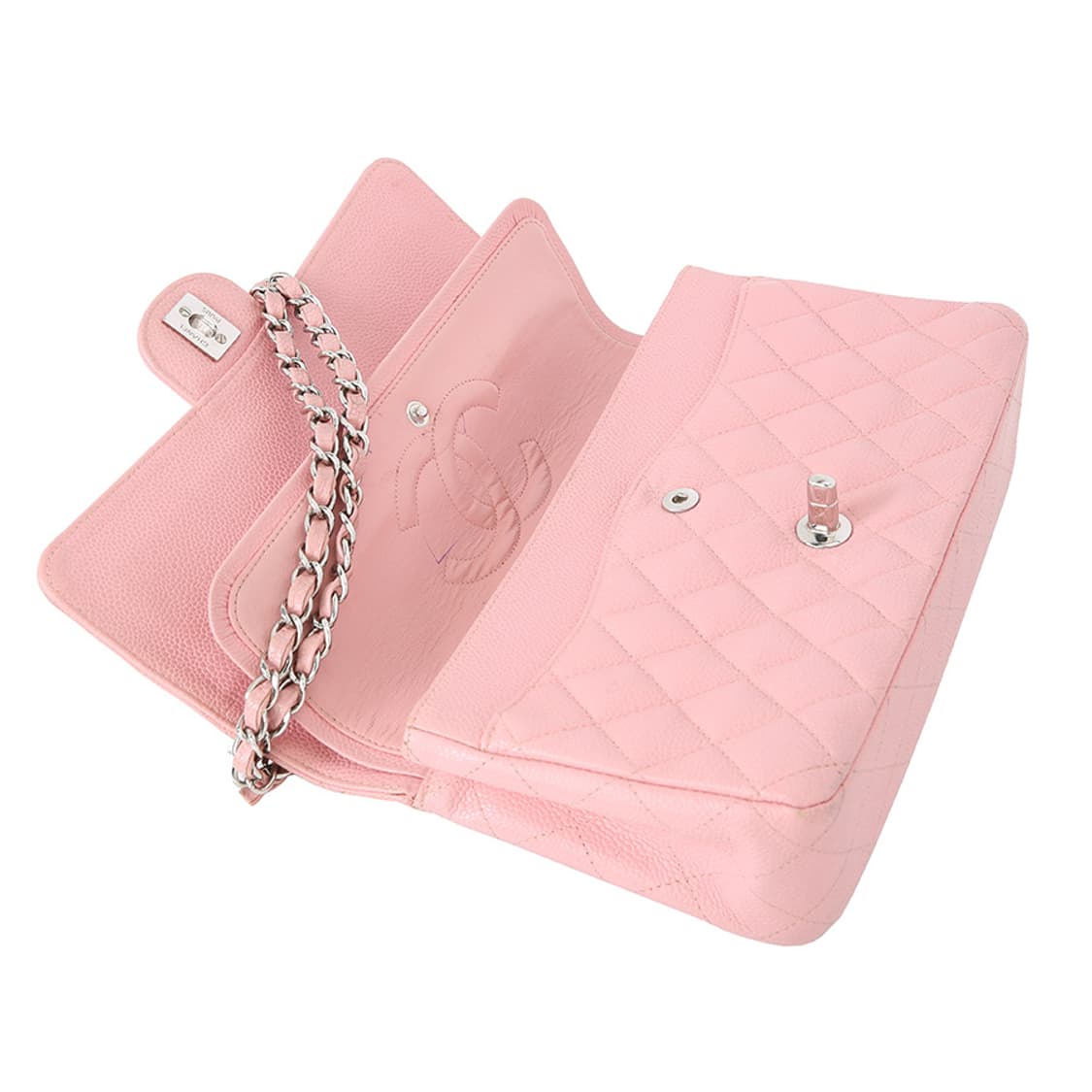 샤넬 클래식 캐비어 미듐 핑크 빈티지 체인 숄더백 A01112 상품이미지9