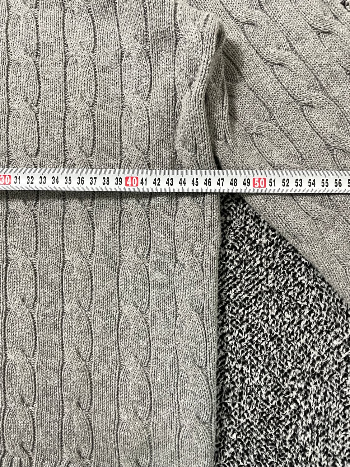 빈티지9. 폴로랄프로렌 케이블 니트 꽈배기 스웨터 그레이 네이비로고 상품이미지5