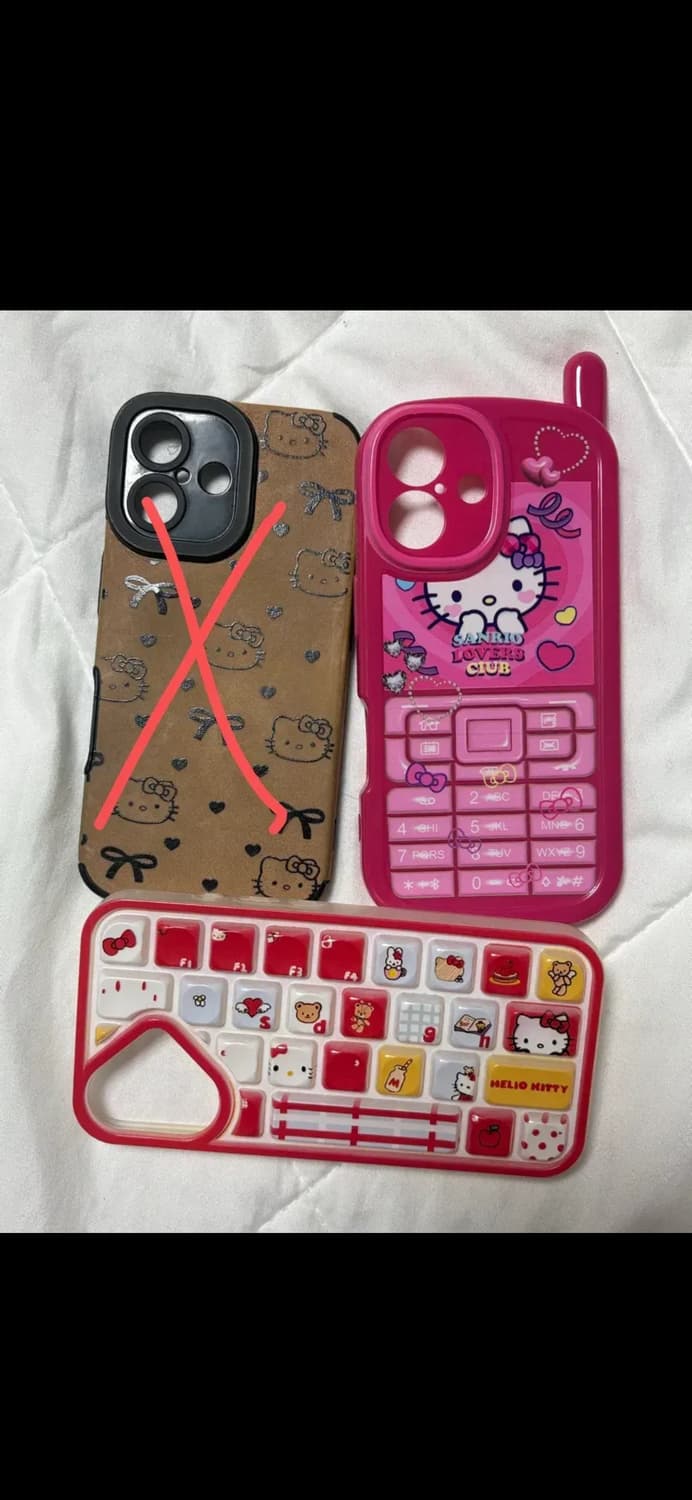 헬로키티 폰케이스 아이폰16 2개 고전키티 애플 굿즈 일본 y2k 상품이미지1