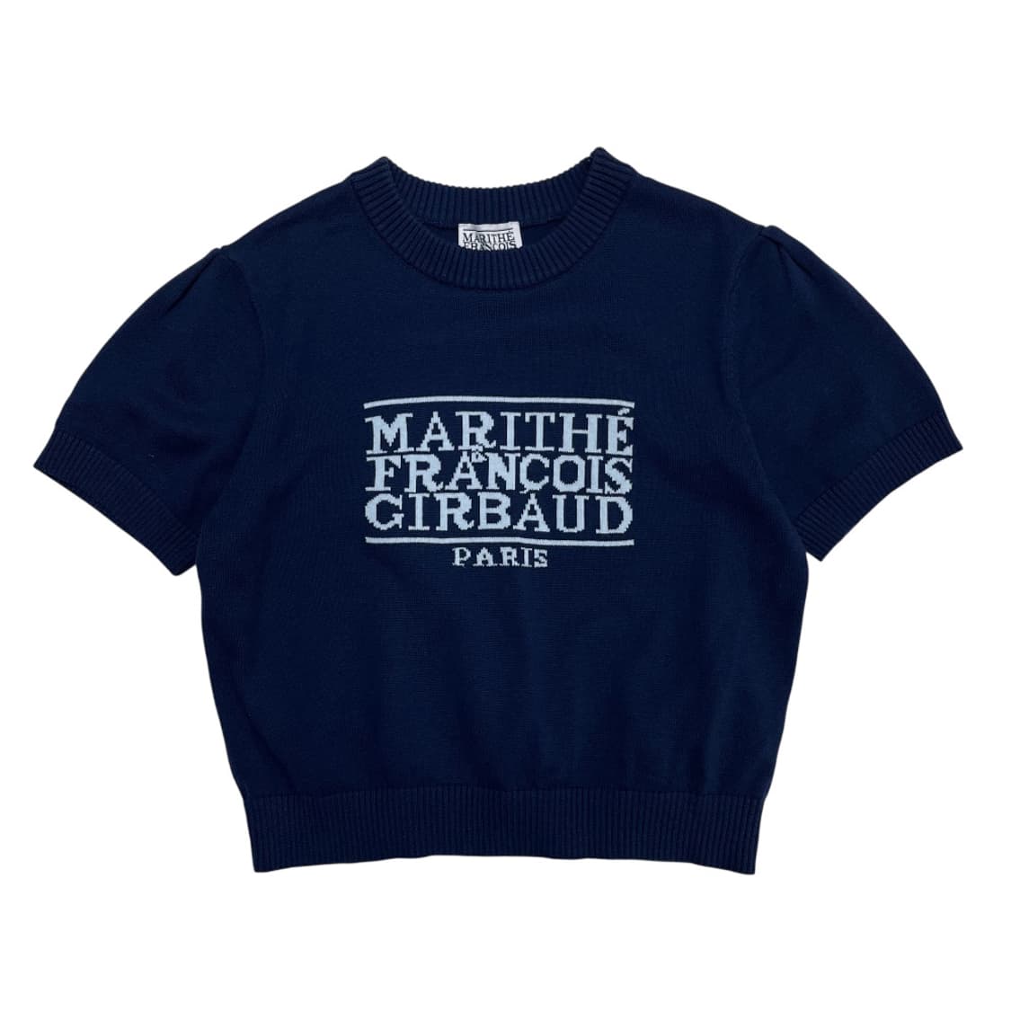 마리떼 프랑소와 저버 센터자수 크롭 반팔 니트 상품이미지2