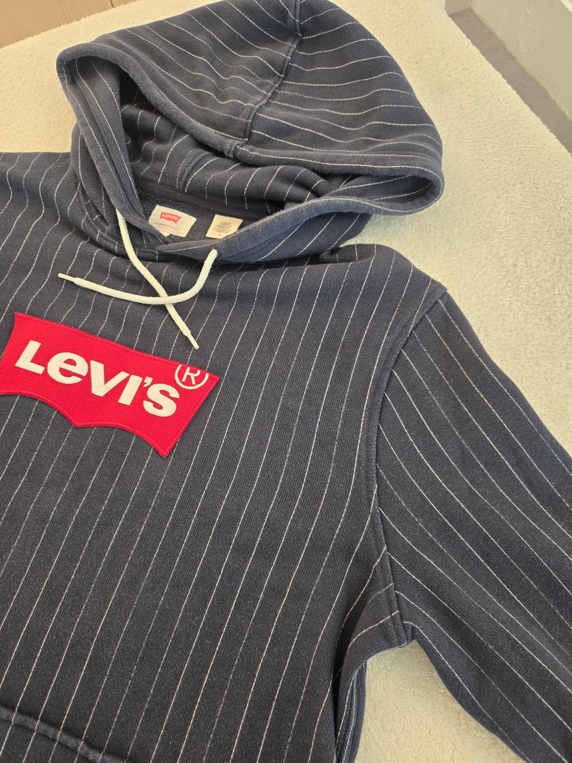 리바이스 스트라이프 후드티 네이비 M 상품이미지5