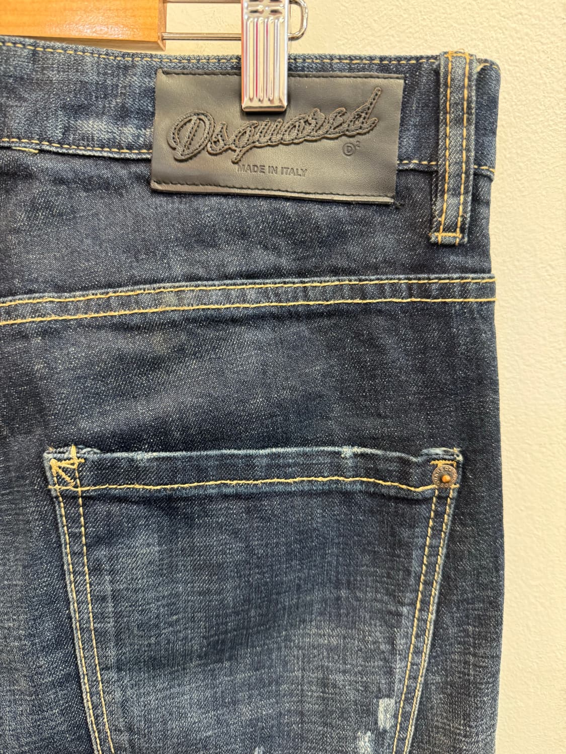 52 디스퀘어드 탱글스 레더패치 데님 청바지 36-38 상품이미지6