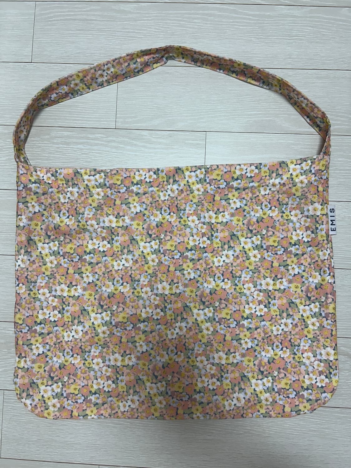 이미스 emis 페이즐리 플라워 코듀로이 에코백 핑크 상품이미지1